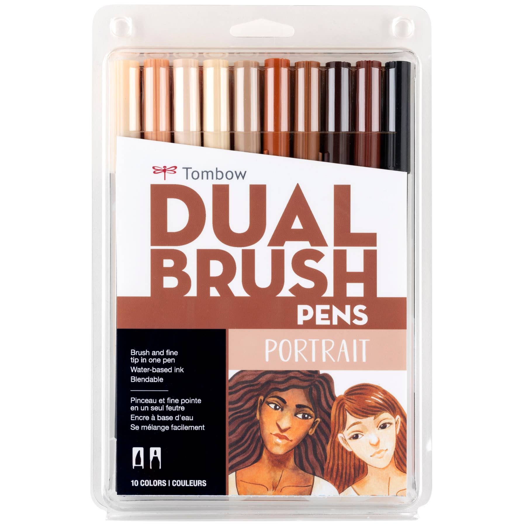 Dual Brush Pen Art Markers: Portrait - 10-Pack